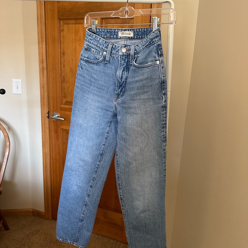 Madewell Curvy Perfect Vintage Straight Blue Denim Jeans